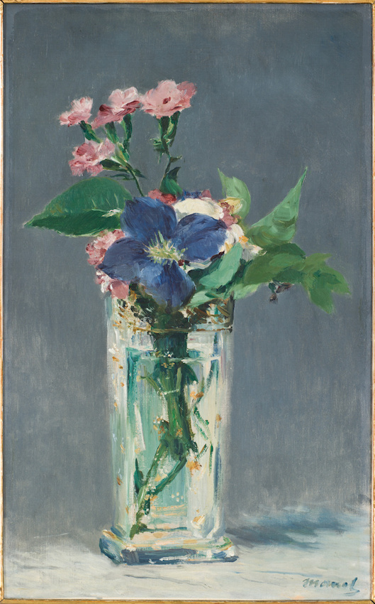 Édouard Manet, Œillets et clématite dans un vase de cristal