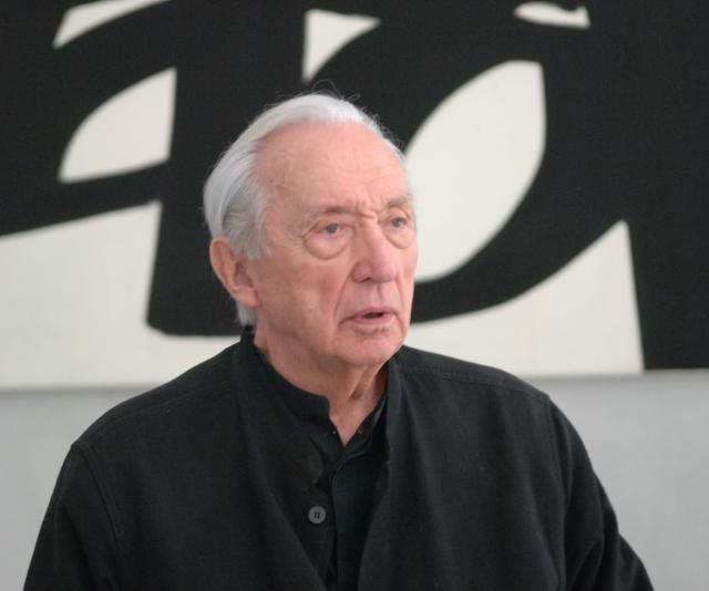Portrait de Pierre Soulages au musée Fabre, 2007